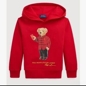 Ralph Lauren Boy's Lunar New Year Polo Bear Fleece Hoodie Size M (10-12)